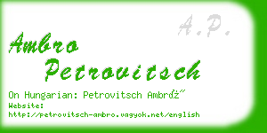ambro petrovitsch business card